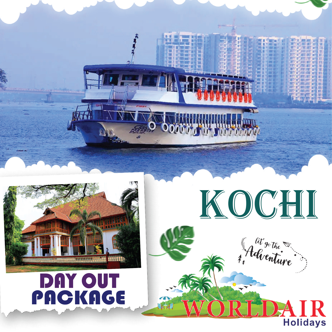 KOCHI,THRIPUNITHURA PALACE,DEER PARK,MARINE DRIVE,SEA CRUISE,CHERAI BEACH,DAY OUT PACKAGE